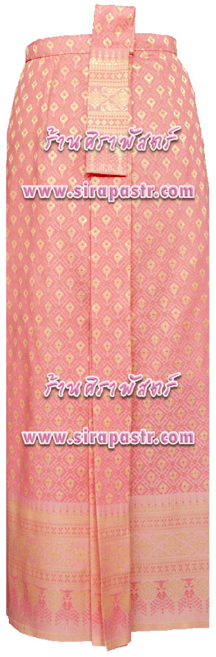 ผ้าถุงป้าย-หน้านาง NPB-2 สีส้ม-โอรส (เอวใส่ได้ถึง 30 นิ้ว) *แบบสำเร็จรูป-รายละเอียดตามหน้าสินค้า