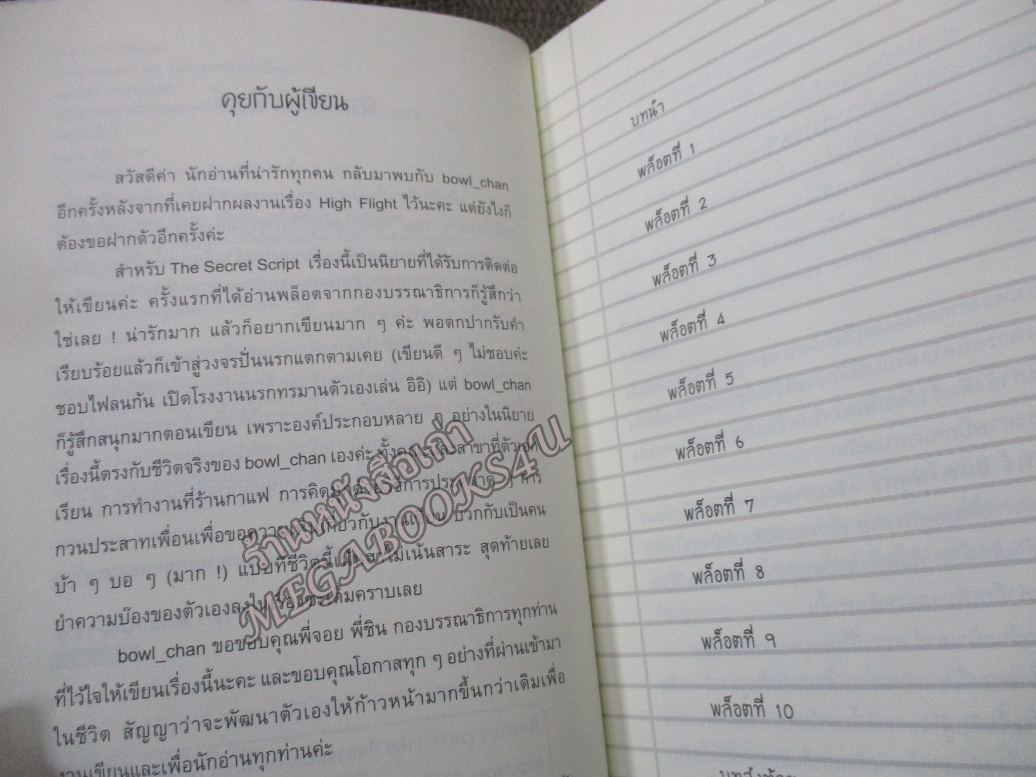 The Secret Script ต้นฉบับลับสุดป่วน ของก๊วนหนุ่มนักเขียนหน้าใส ผู้เขียน : bowl_chan