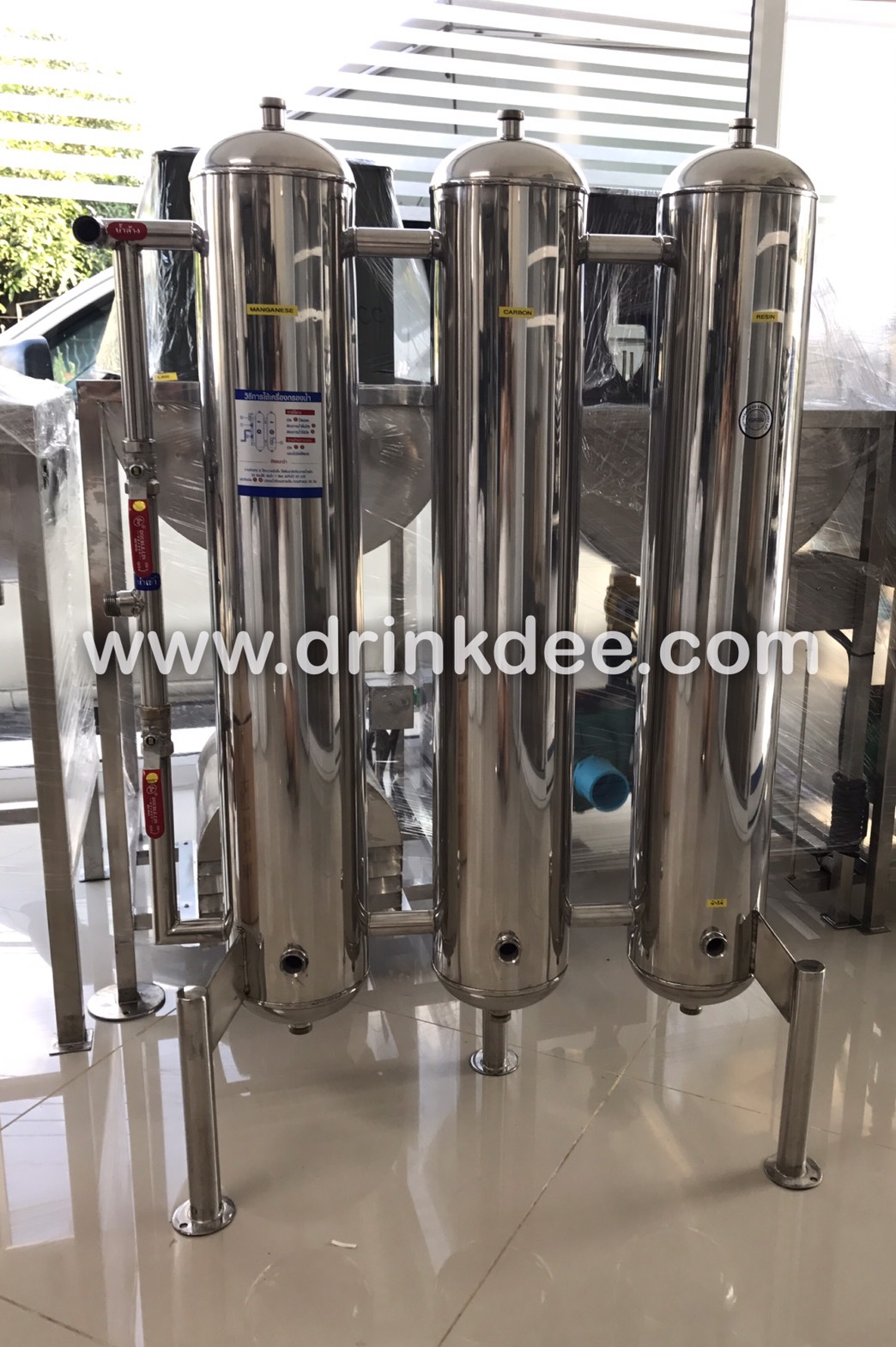 ถังกรองสแตนเลส 3 ท่อเรียง