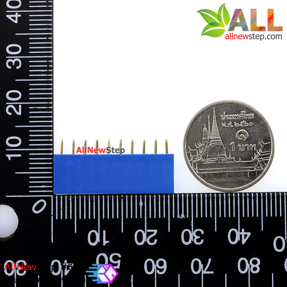 Pin header Female Header Single Row 2.54mm 10p Pin1x10 สีน้ำเงิน