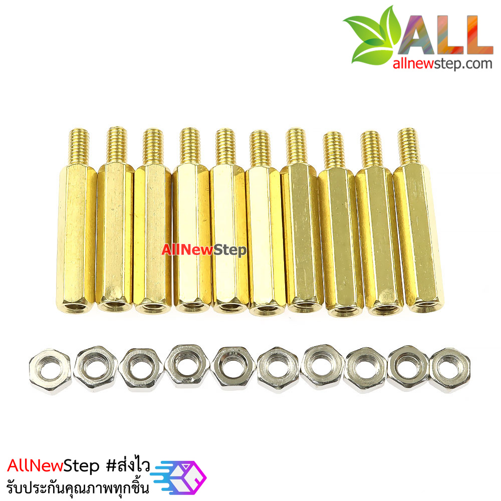 น็อตทองเหลืองตัวผู้และตัวเมีย 3mm m3 20+6mm Pillars Nut M3 10 คู่