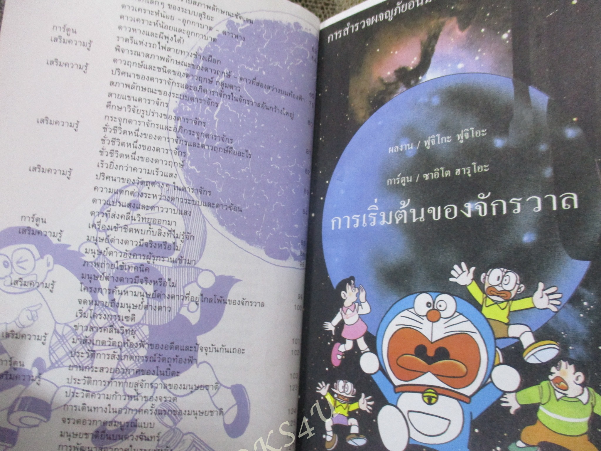 โดเรมอน ค้นพบความมหัศจรรย์ ท่องไปในจักรวาล โดย ฟูจิโกะ ฟูจิโอะ แปลโดย ผศ.ดร.พีรพัฒน์ ศิริสมบรูณ์ลาภ