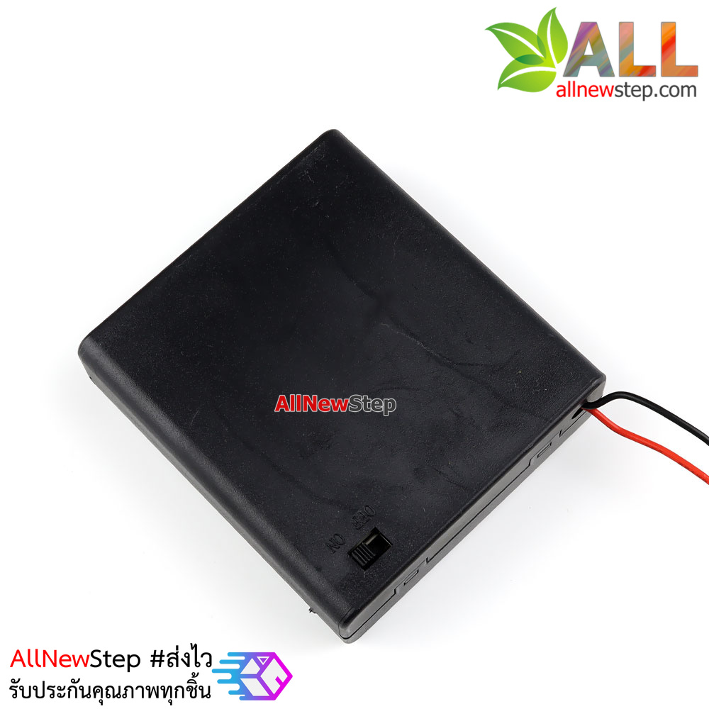 Battery Holder Box รางถ่าน AA 4 ก้อน แบบมีฝาปิดพร้อมสวิตช์ Battery Holder Box 4x AA with Power Switch