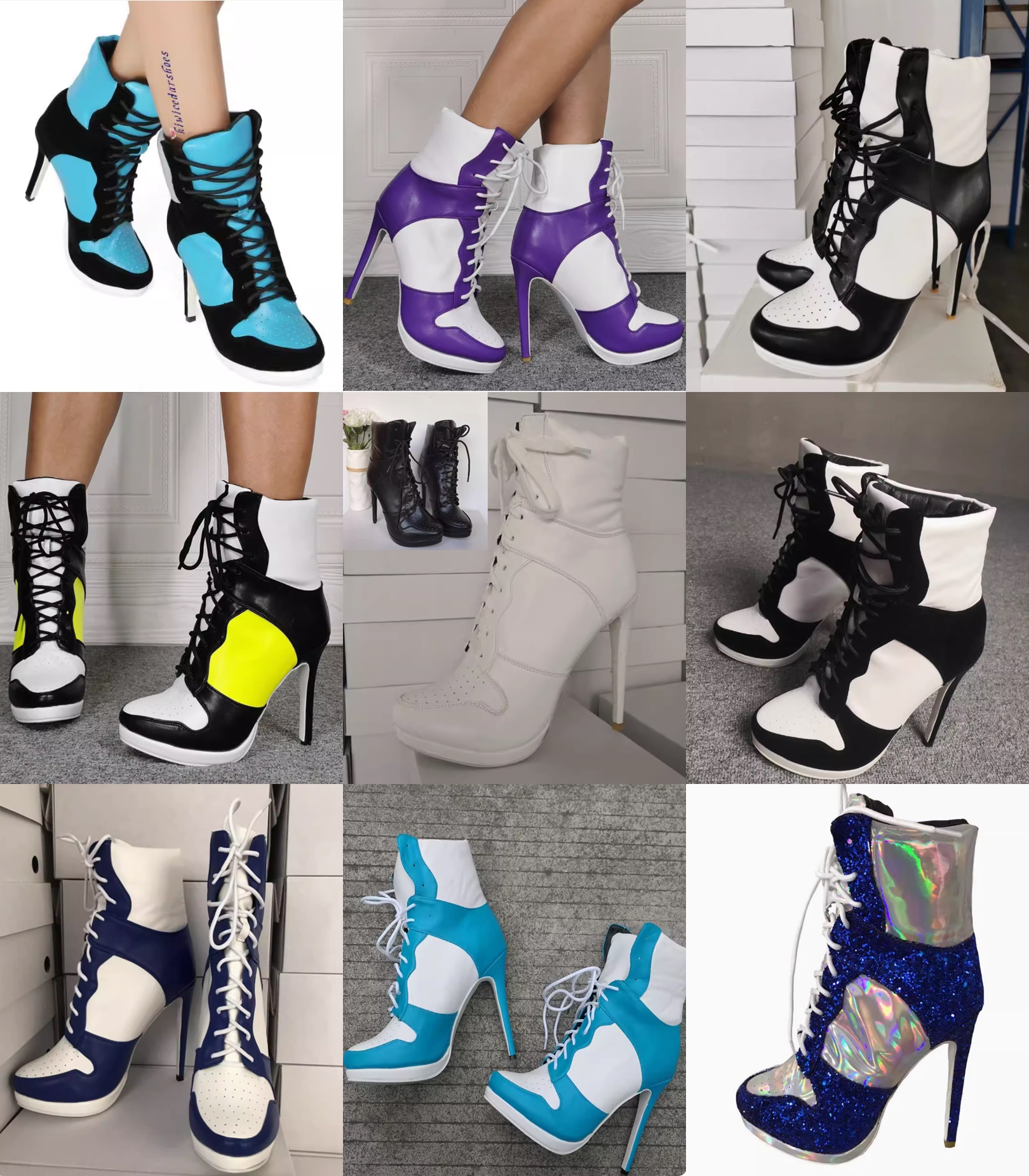 รองเท้าผ้าใบส้นสูง ไซส์ 36-46 สีดำล้วน/ดำเงา/ดำ/กรม/ชม/ม่วง/ฟ้า/น้ำเงิน/ขาว