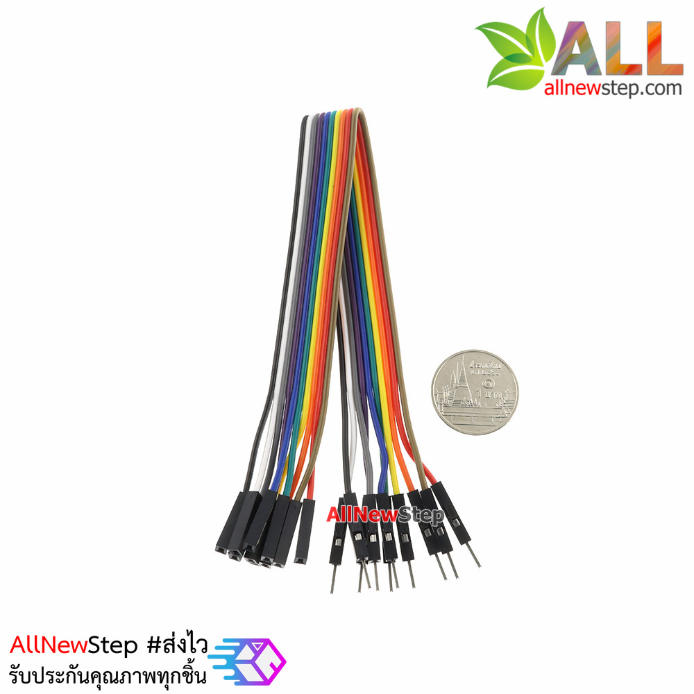 สายไฟ จัมเปอร์ ผู้-เมีย Jumper Wire สายแพ ผู้-เมีย ยาว 20cm จำนวน 10 เส้น