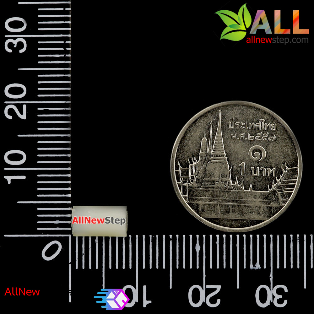 เสาน็อตไนลอน NUT Nylon M2 ขนาด 8mm สีขาว จำนวน 1 ชิ้น