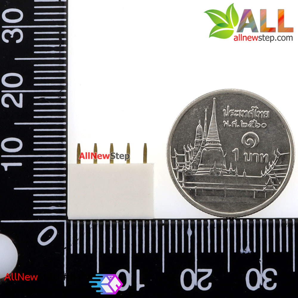 Pin header Female Header Single Row 2.54mm 5p Pin1x5 สีขาว