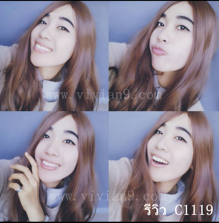 C1119 วิกผมลอนคลายเบาๆ เเสกกลางเห็นหนังศรีษะ