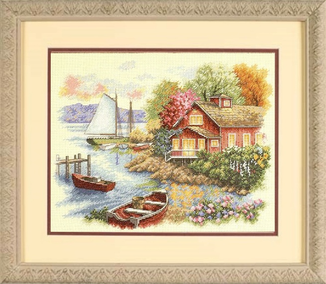 Dimensions ชุดปัก Peaceful Lake House