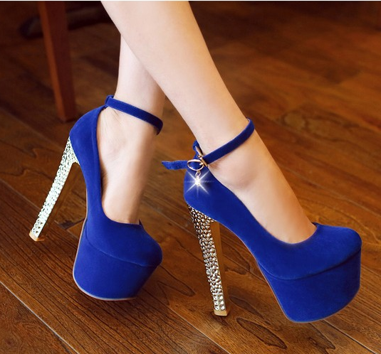 รองเท้าส้นสูง ไซต์ 34-39 สีดำ,แดง,น้ำเงิน
