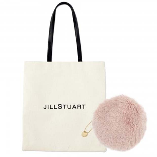 (มีแพคเกจไม่มีกล่อง) JILL STUART Tote & Fur Pouch กระเป๋าผ้า + กระเป๋าเครื่องสำอางสีชมพู