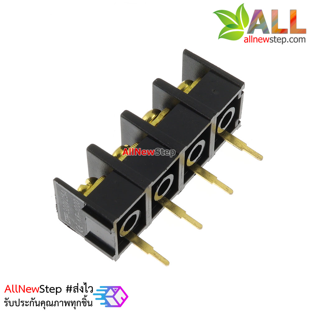 Terminal Block 4P gold plated copper foot ขั้วต่อ Terminals blocks 4 ขา ระยะขา 10mm 300V/25A