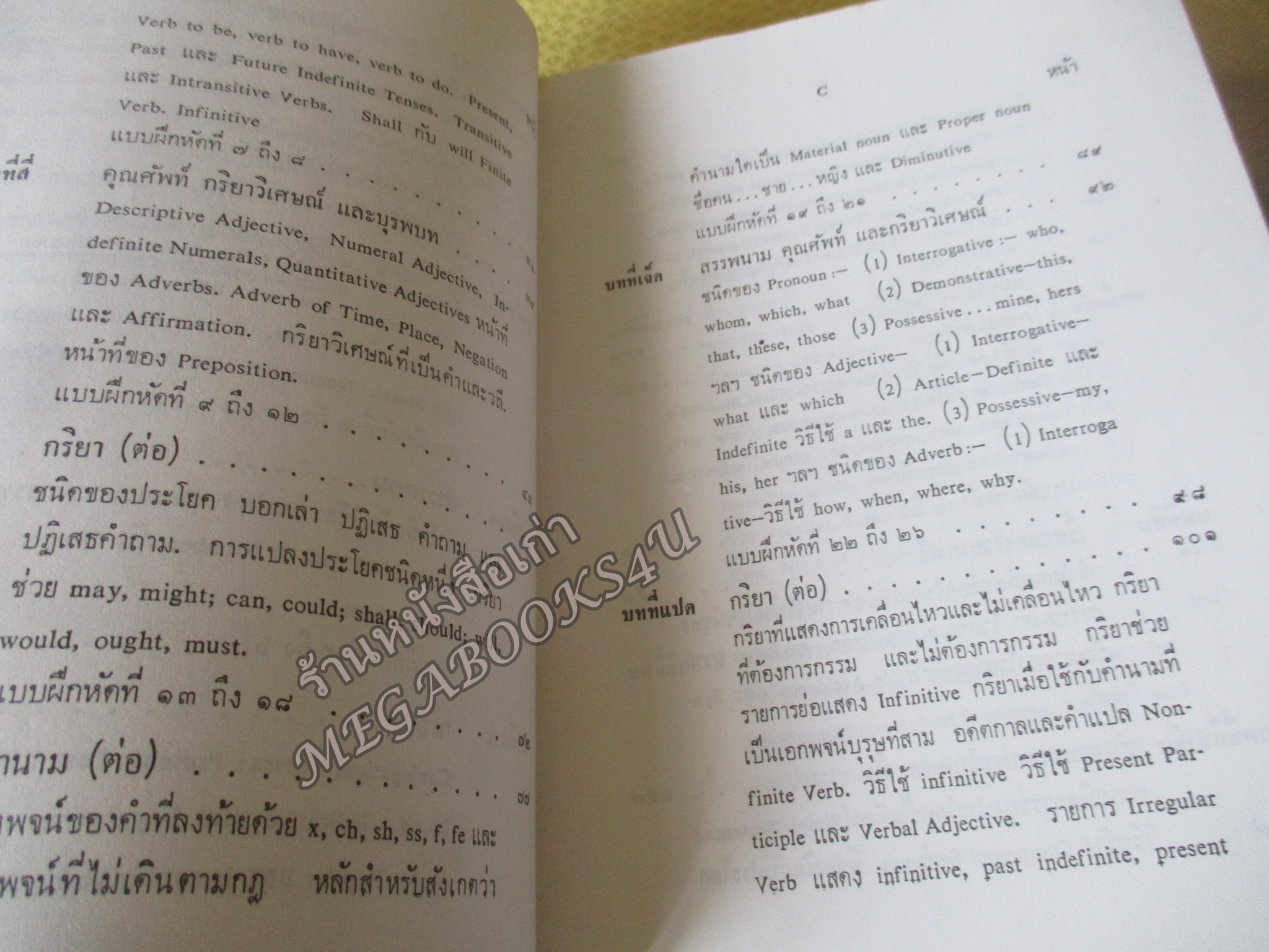หนังสือ หลักภาษาอังกฤษ โดย ม.ร.ว.กิตินัดดา กิติยากร / อนุสรณ์ในงานพระราชทานเพลิงศพพันโท ณรงค์เดช นันทโพธิ์เดช /ตำหนิมีคราบน้ำบนปกหน่อย