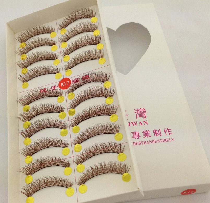 V-K17 ขนตาปลอม(ราคาส่ง)สีน้ำตาล ขั้นต่ำ 15 เเพ็ค คละเเบบได้