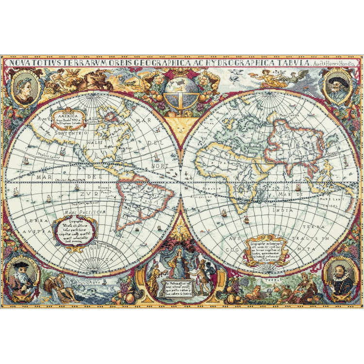 Panna ชุดปัก Geographic map of the world