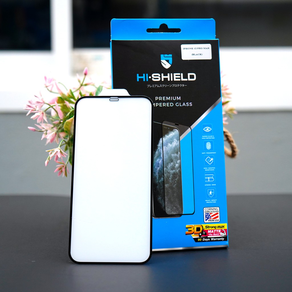 HiShield เต็มจอ/3D/ด้าน 3D Strong Max Matte ฟิล์มกระจก ใช้สำหรับ iPhone 17 Pro Max 17 Air 16 Pro 15 Plus 14 Pro 13 12 mini 11 Xs Xr X ใบกำกับภาษี