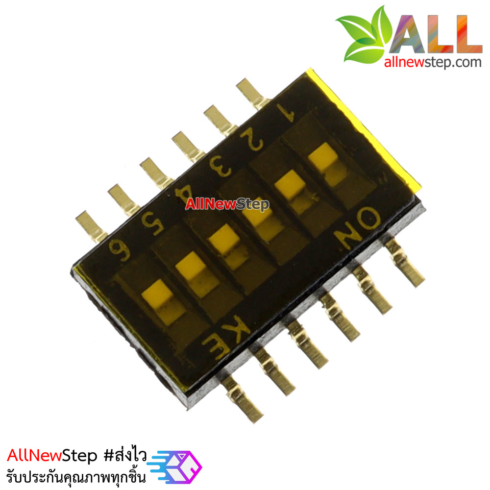 สวิตช์แบบ DIP switch SMD toggle pitch 1.27MM 6P แบบ 6 ขา