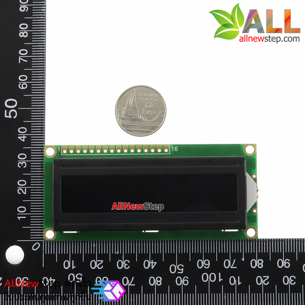 LCD Display 1602 LCD Green Text Black Screen 16x2 LCD with backlight of the LCD screen จอ LCD สีเขียวไฟแบ็คไลท์สีดำสำหรับ Arduino