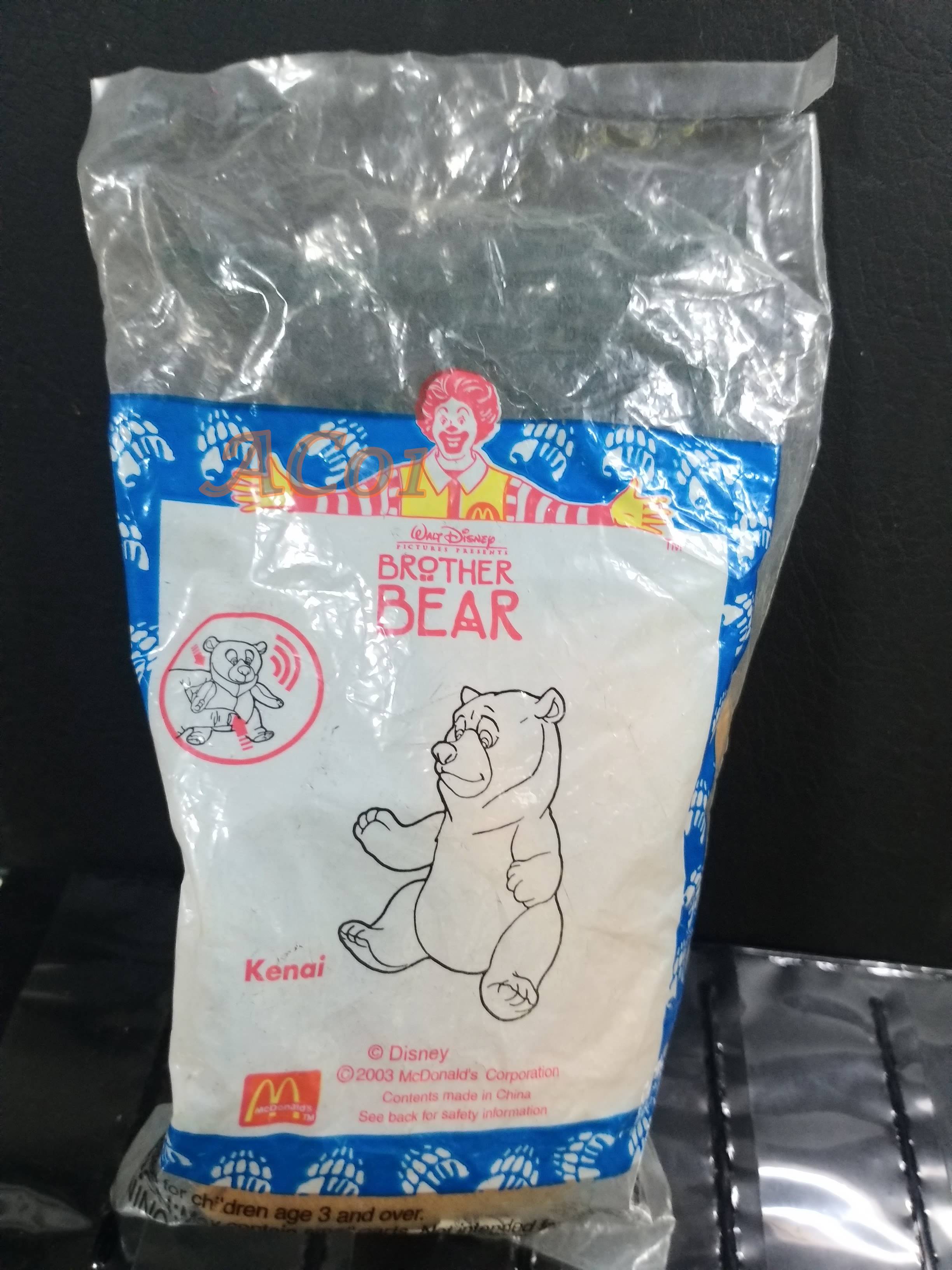 ของเล่นMcDonald's ของเล่นHappy Meal / Brother Bear - KENAI / ในถุงเดิม ไม่แกะ ถุงเก่าหน่อย เก่าเก็บ