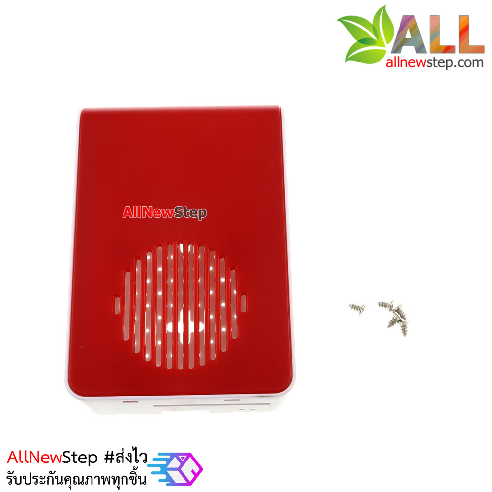 กล่องเคส Raspberry Pi 4 4B cooling fan injection molding ABS protective shell box สีแดง