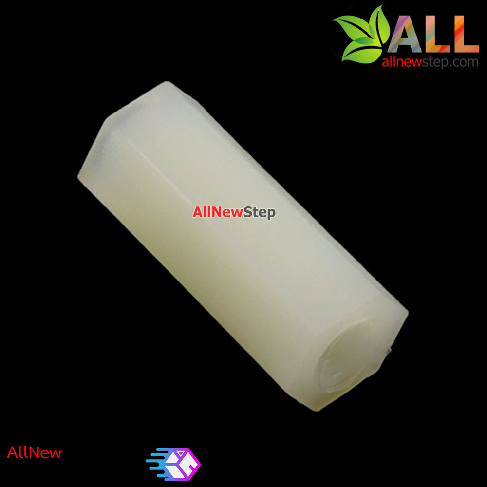 M2.5 เสาน็อตไนลอน NUT Nylon M2.5 ขนาด 12mm สีขาว จำนวน 1 ชิ้น