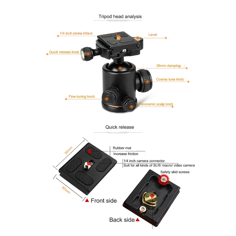 ขาตั้งกล้อง QZSD Q999H Pro Diamond Edition Tripod With Ball Head