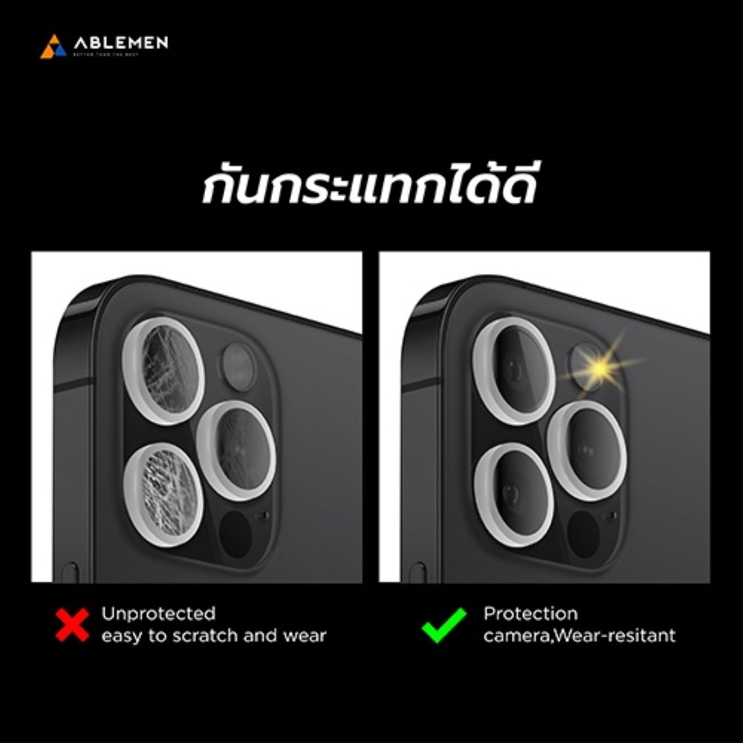 ABLEMEN เลนส์กล้อง Lens Metal Aluminium ใช้สำหรับ iPhone 13 Pro Max iPhone 13 mini ใบกำกับภาษี