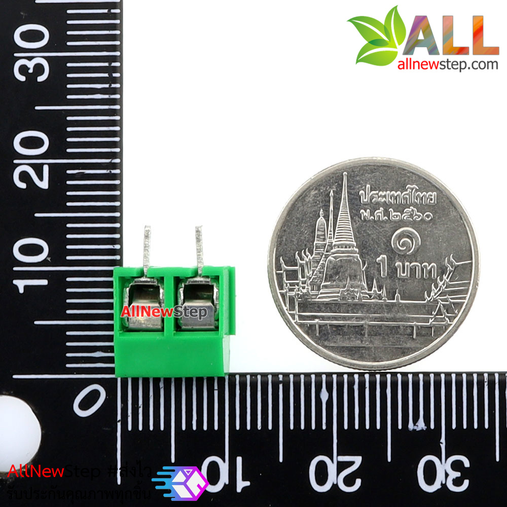 Terminal Block 2 ขา KF301 2P position 5.08 MM screw PCB terminal block สีเขียว