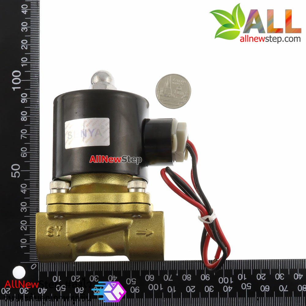 Solenoid Valve โซลินอยวาล์ว ทองเหลือง สองทาง รุ่น 2W-160-15 AC ขนาด 4 หุน 24V