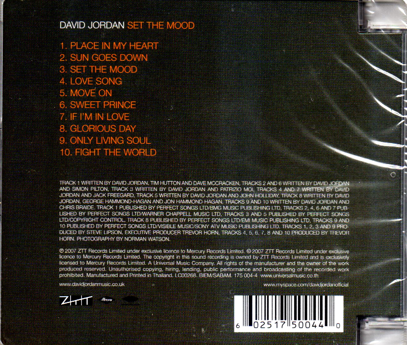 CD,David Jordan - Set the Mood (2007)(Thai)