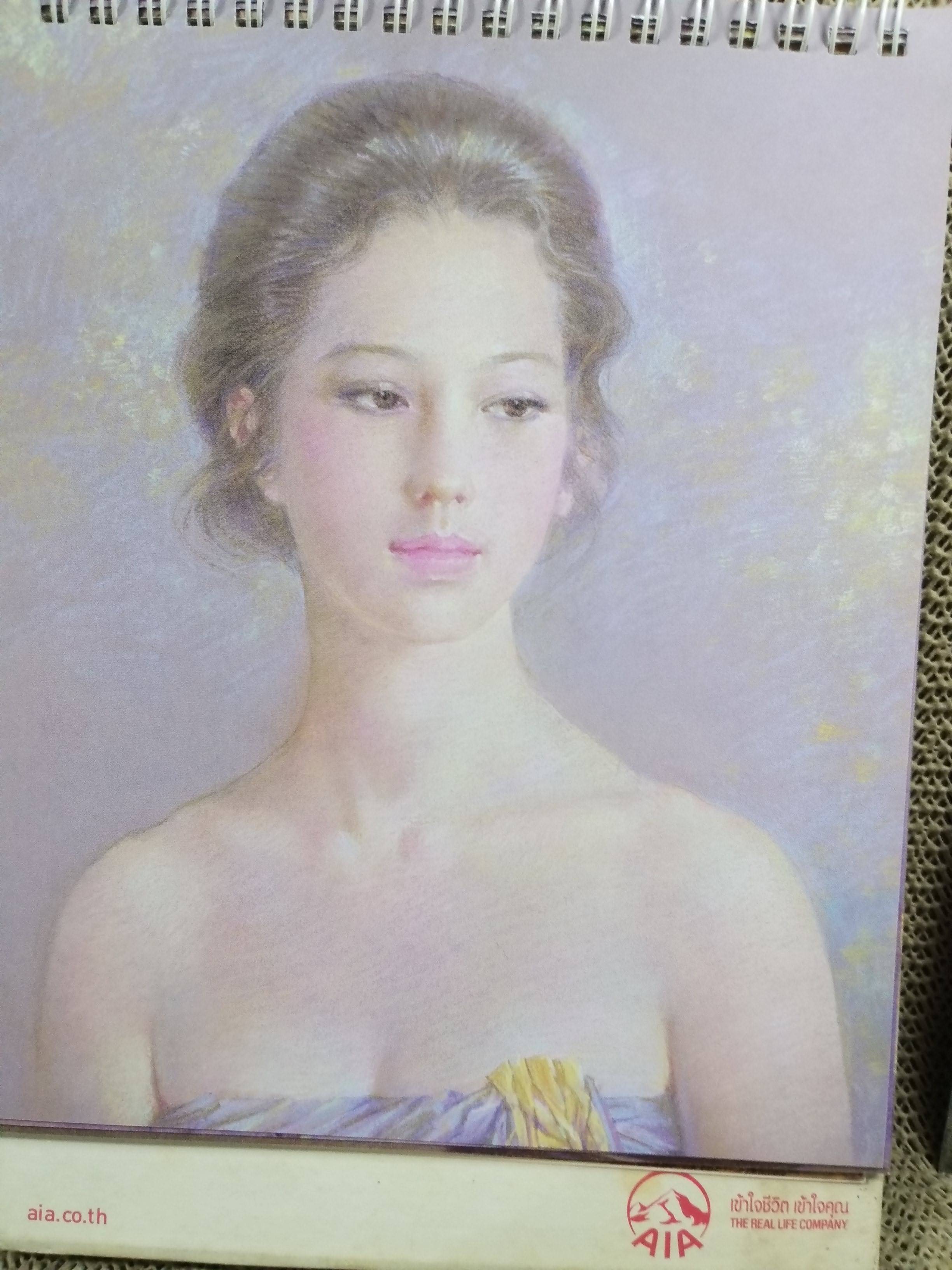 ปฏิทินตั้งโต๊ะ ปี2558 ชุด ภาพเขียนฝมือ จักรพันธุ์ โปษยกฤต ของ เอไอเอ AIA (ตำหนิมีคราบน้ำบนแผ่นแข็ง ไม่กระทบกับภาพปฏิทิน)