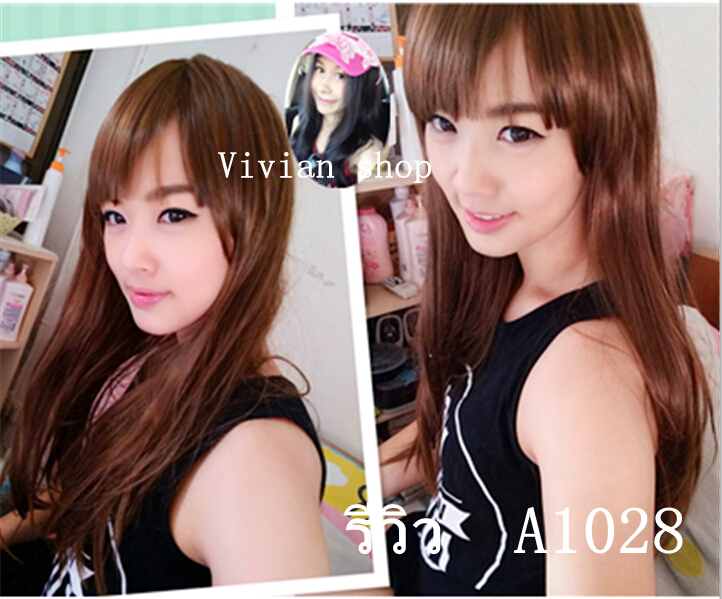 A1028 วิกผมหน้าม้าตัดตรง สไลด์ปลายบาง