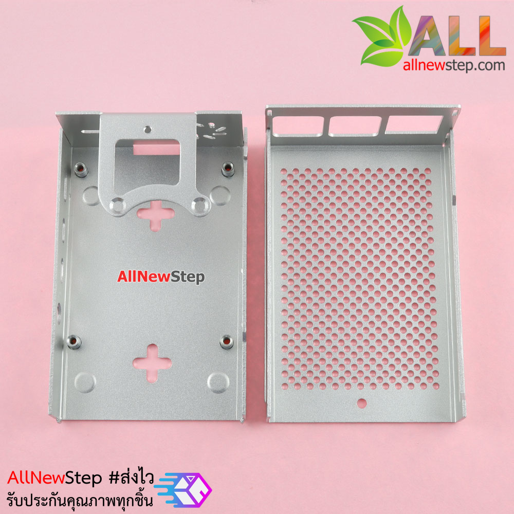 กล่องเคสโลหะ Raspberry Pi 4 aluminum alloy metal 4b + shell + Raspberry Pi4 chassis cooling box accessories สีขาว