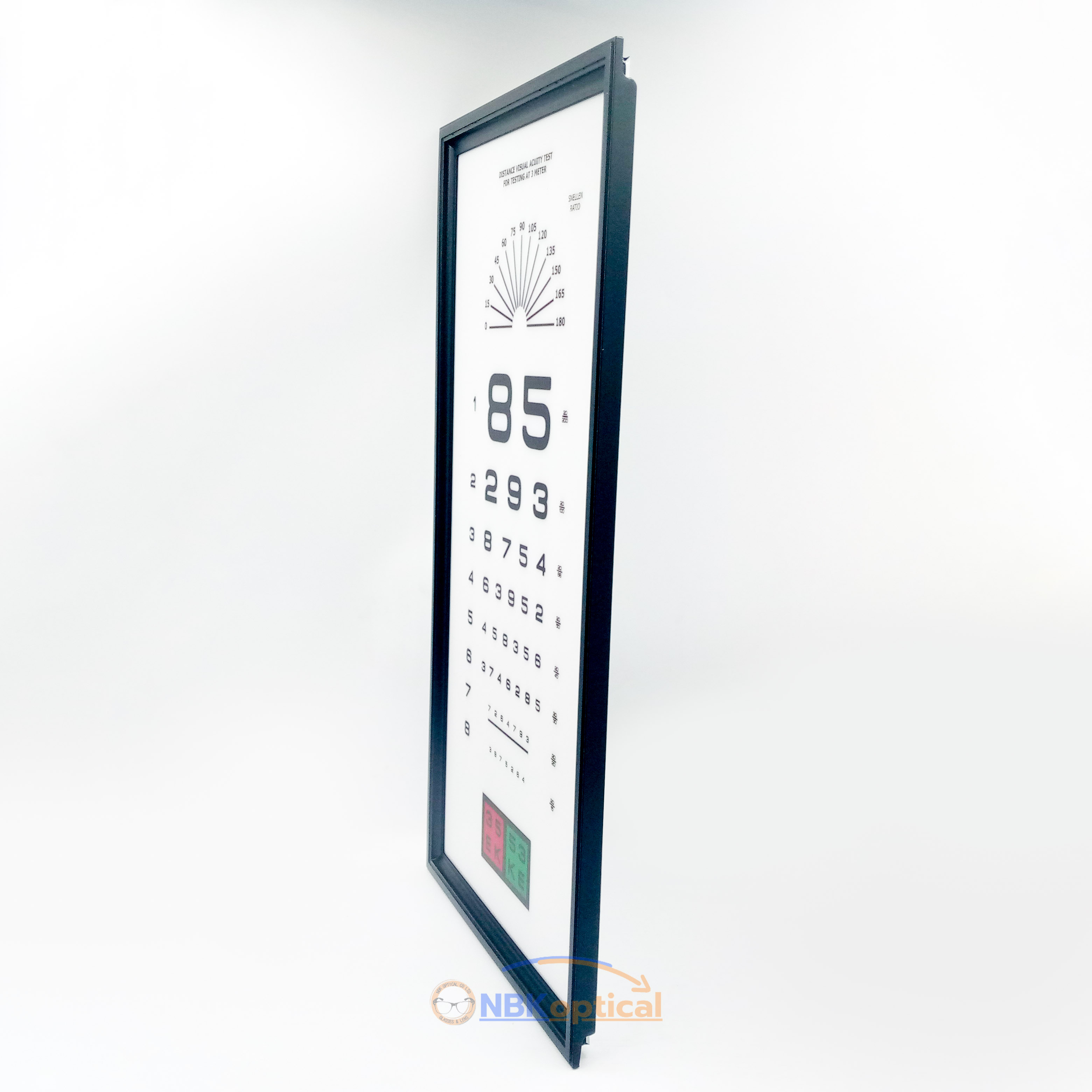 ป้ายวัดสายตา 85 ระยะ 3 เมตร ไฟLED (ขอบดํา)