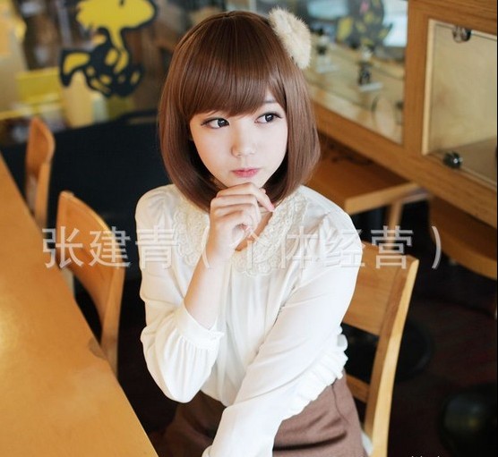 A1019 วิกผมปลอมสั้น คลุมไหล่นิดหน่อย