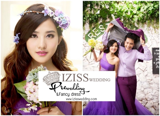 **พรีออเดอร์** PW081 ชุดถ่ายพรีเว็ดดิ้ง (pre wedding dress) ชุดแฟนตาซีชายหญิง "ธีมสีม่วง"