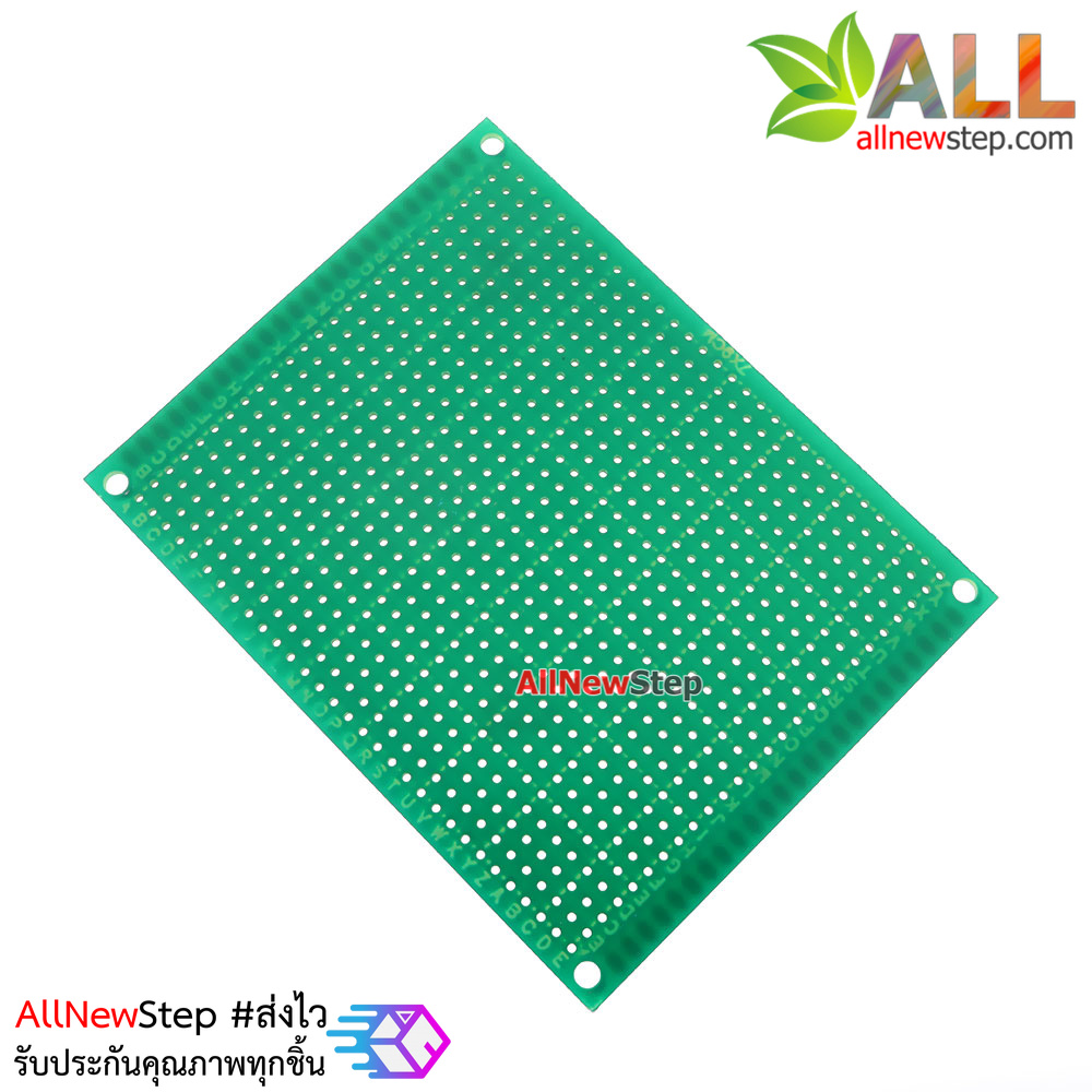 แผ่น PCB อเนกประสงค์สีเขียวแบบ 1 ด้าน ขนาด 7x9 cm