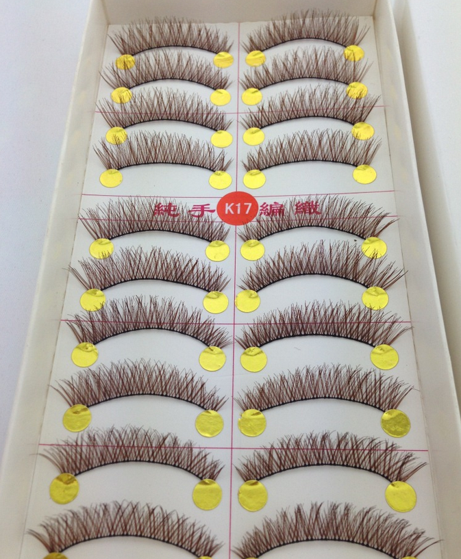 V-K17 ขนตาปลอม(ราคาส่ง)สีน้ำตาล ขั้นต่ำ 15 เเพ็ค คละเเบบได้