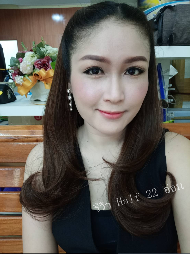 Half 22 วิกครึ่งหัว ยาวกลางหลัง ปลายสวอล ทรงสวยดูหวาน น่ารัก ต้องการให้สวอลอยู่ทรง ฉีดสเปรย์บล๊อก ( ทรงผมเเละเส้นผมเหมือนจริงเกือบ 100% )