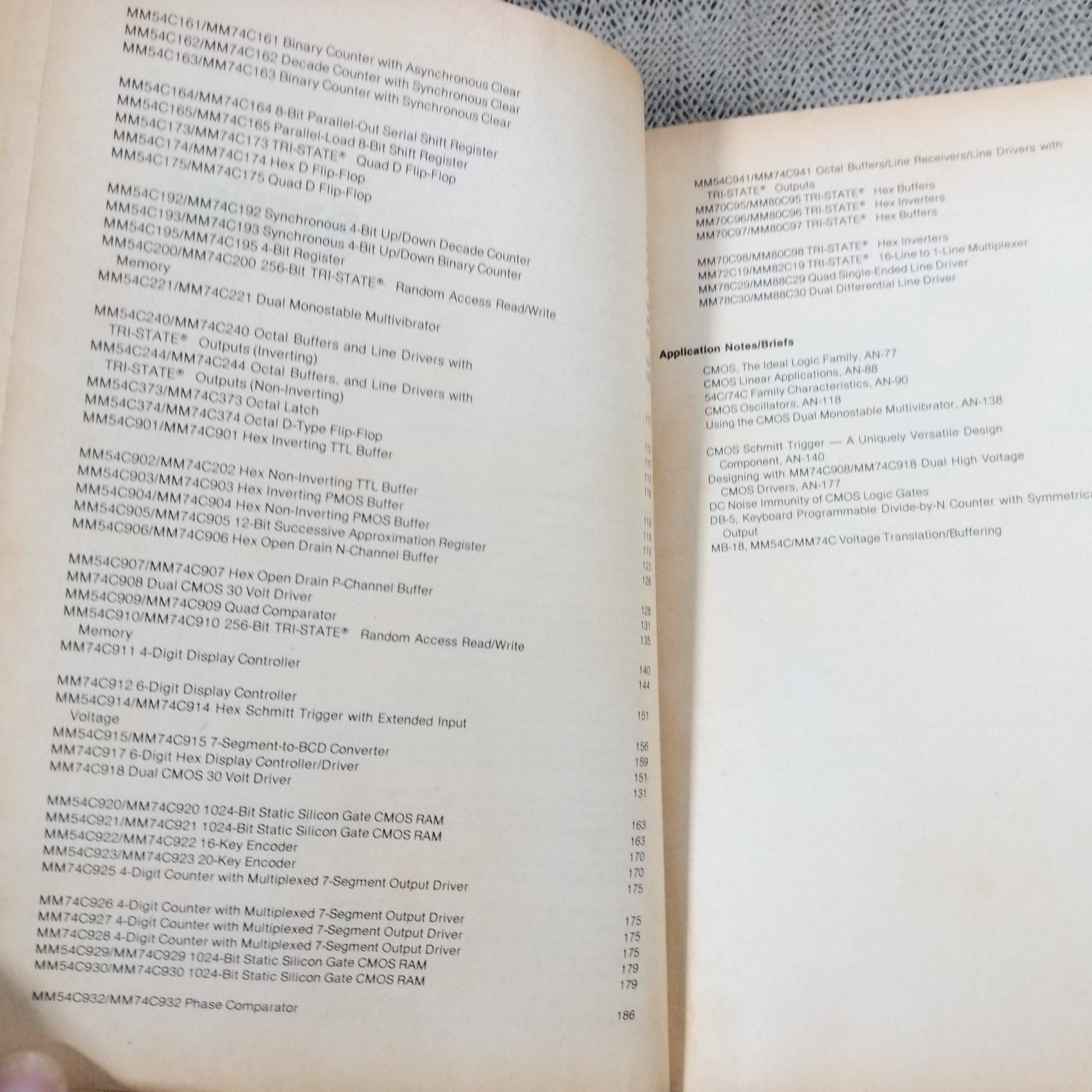 หนังสือคู่มือ ไอซี CMOS 54C / 74C SERIES /