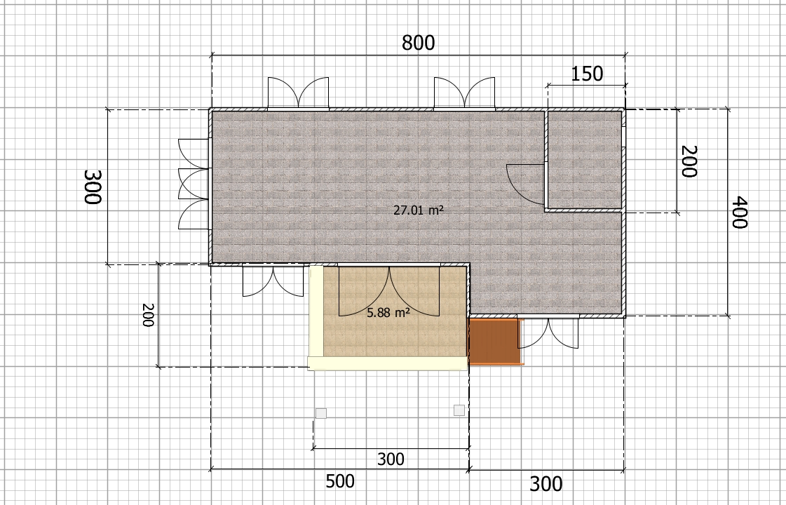 บ้านน็อคดาวน์ สไตล์โมเดิร์น ขนาดบ้าน 4*8 เมตร พร้อมระเบียง 2*3 เมตร ราคา 360,000 บาท