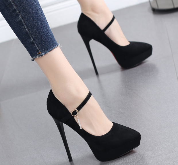 รองเท้าส้นสูงทรงสวยสีนู๊ด/ดำหนัง/ดำกำมะหยี่ ไซต์ 34-39