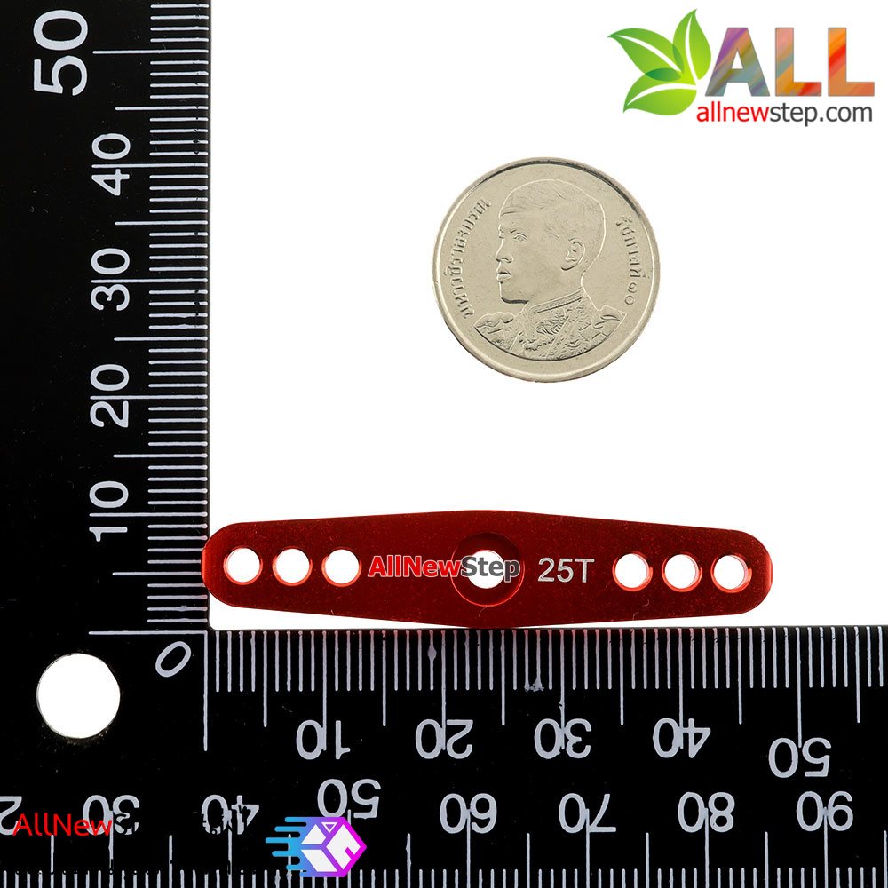 25T steering gear metal steering arm car แขน Servo 25T สีแดง