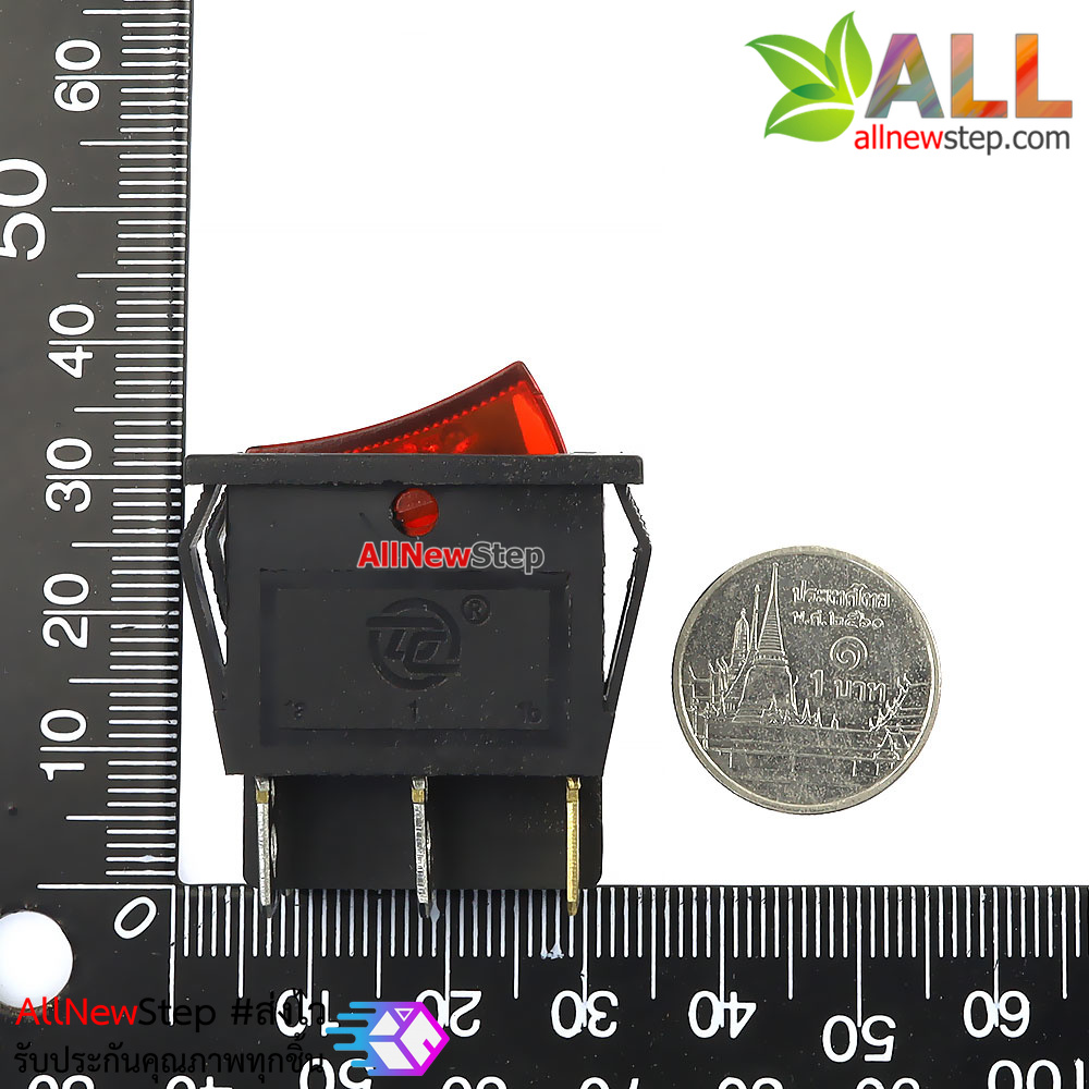 สวิตช์ 2 ทาง 2 ช่อง สวิตช์ 3 ขา สีเขียวแดง 250V 15A kcd6 switch