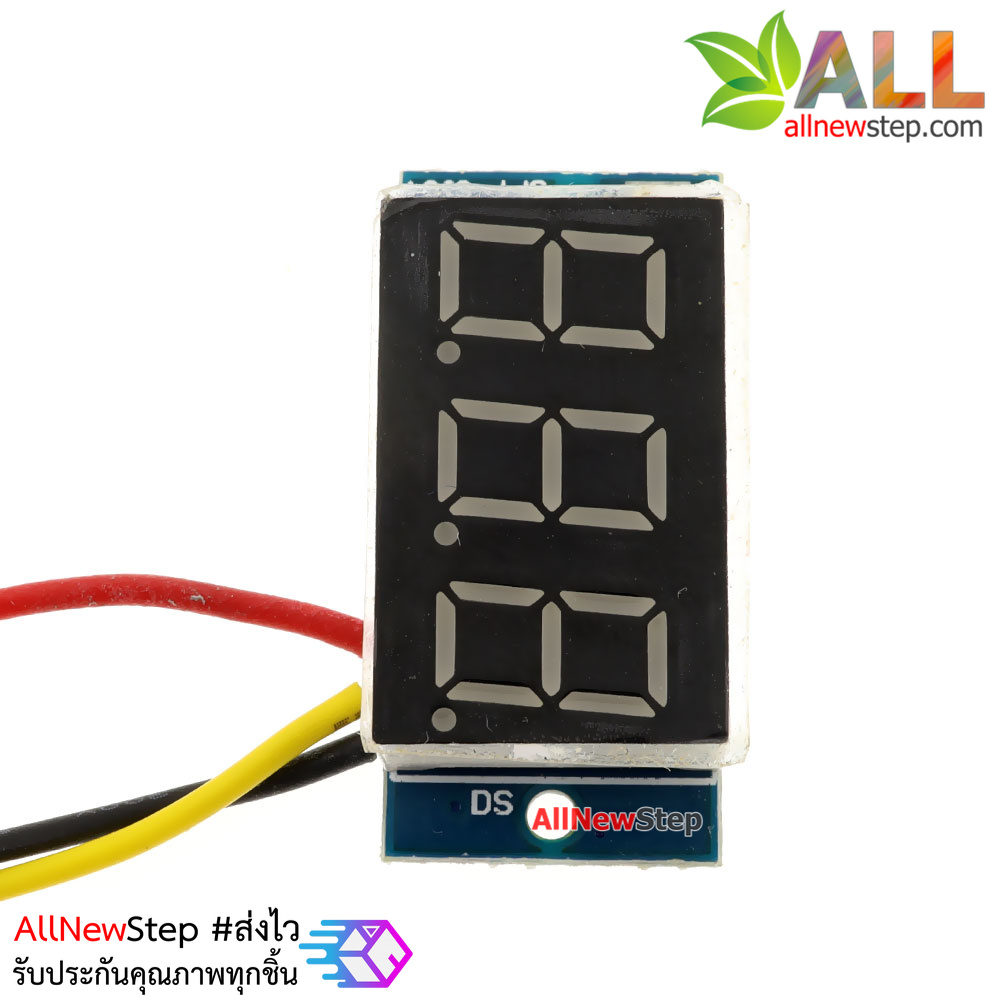 ดิจิตอล โวลต์มิเตอร์ 0 ถึง100 โวลต์ จอขนาด 0.36 นิ้ว สีเขียว Mini 3 Digital LED DC 0 -100 Volt