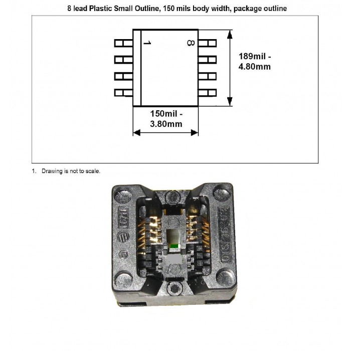 SOP8 turn DIP8 SOP8 TO DIP8 IC socket Programmer adapter Socket 150mil