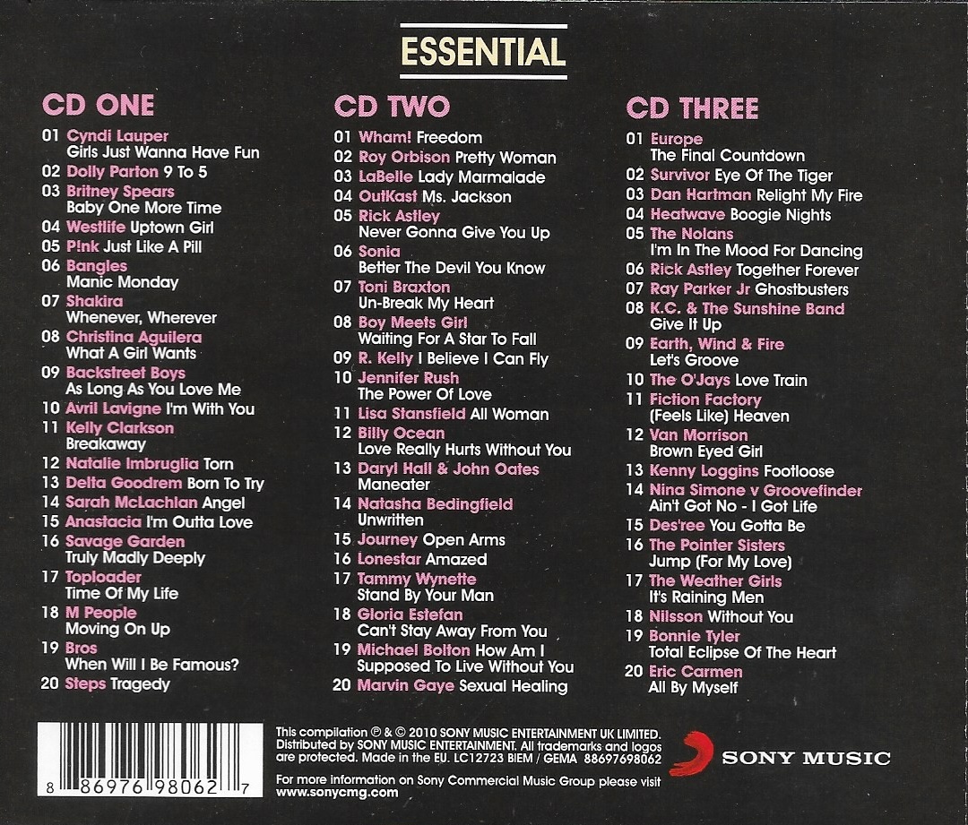 Used CD,Essential Girls Night In 60 Perfect Tracks (3CD) (A)(Various Artists)(2010)(EU)