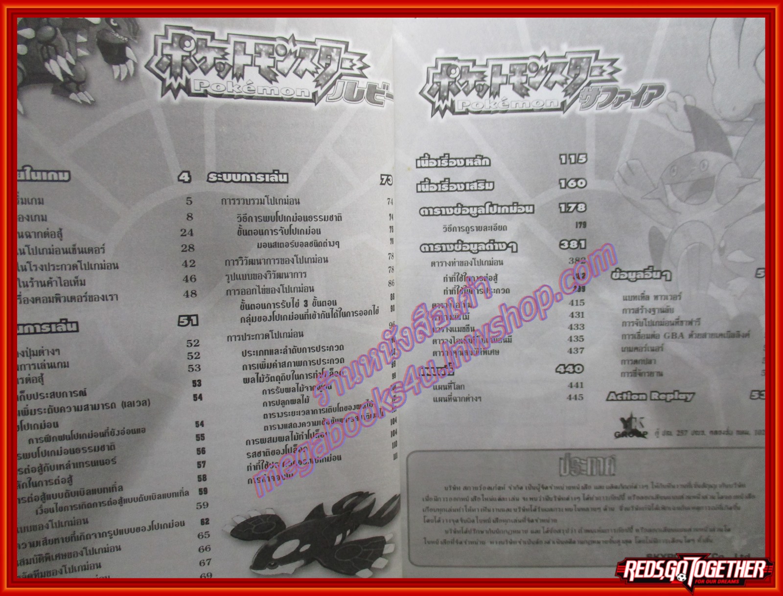 หนังสือคู่มือเฉลยเกมส์ POKEMON RUBY & SAPPHIRE VERSION สภาพปานกลาง