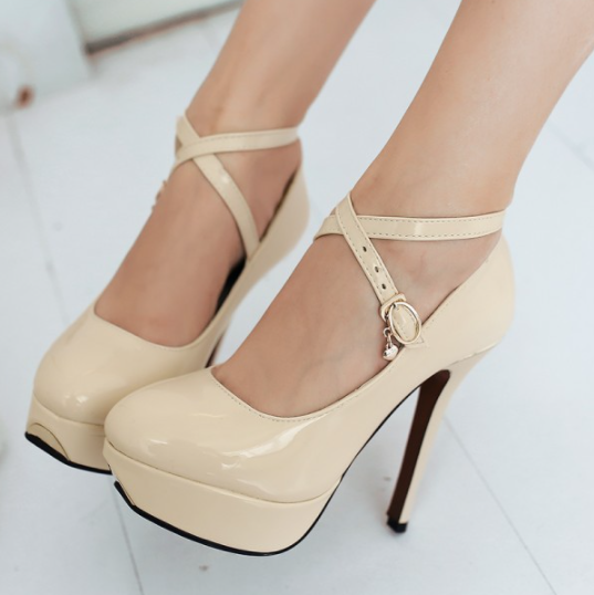 รองเท้าคัดชูหนังแก้วสายไขว้หน้า ไซต์ 34-43 สีดำ/ชมพู/แอพพริคอท