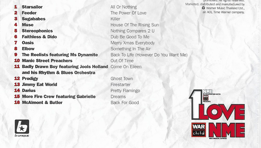 CD,NME Presents 1 Love (Various Artists)(2002)(Thai)